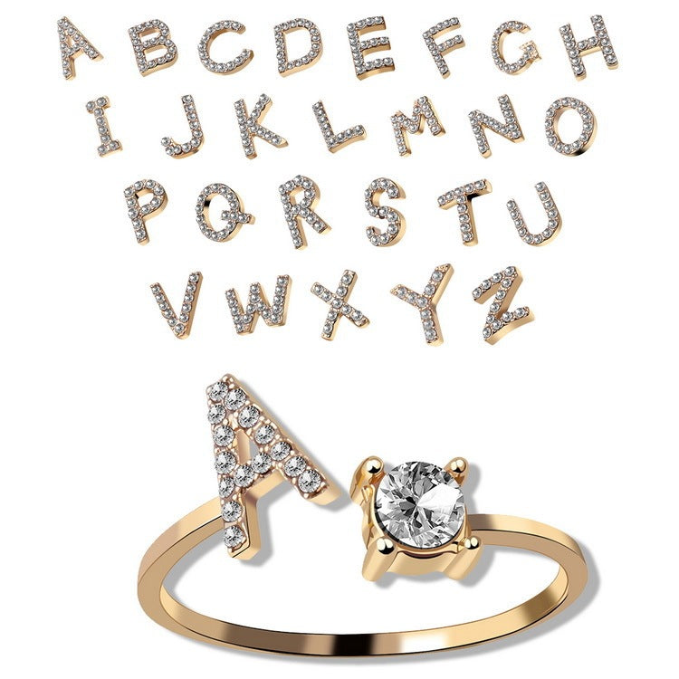 Unique / Elegant Adjustable Initial 26 rings