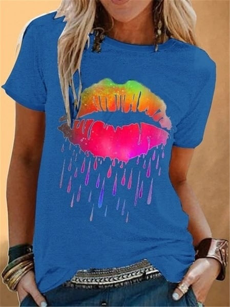 Sexy lips Print Tees