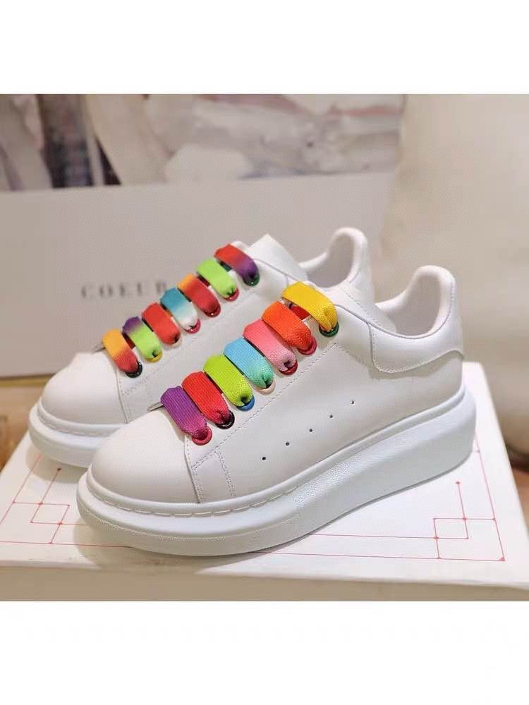 Women's plain rainbow lace shoes