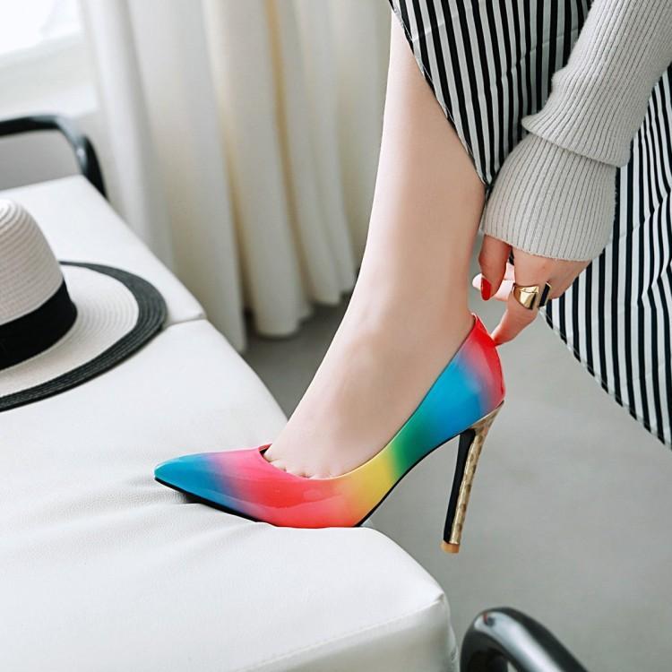 Women's Pointed Rainbow Low-Top Shoes