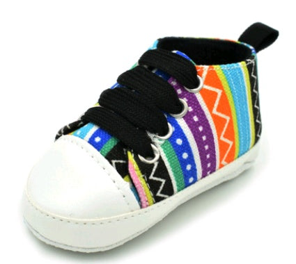 Rainbow canvas soft bottom baby shoes