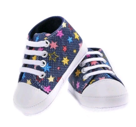 Rainbow canvas soft bottom baby shoes
