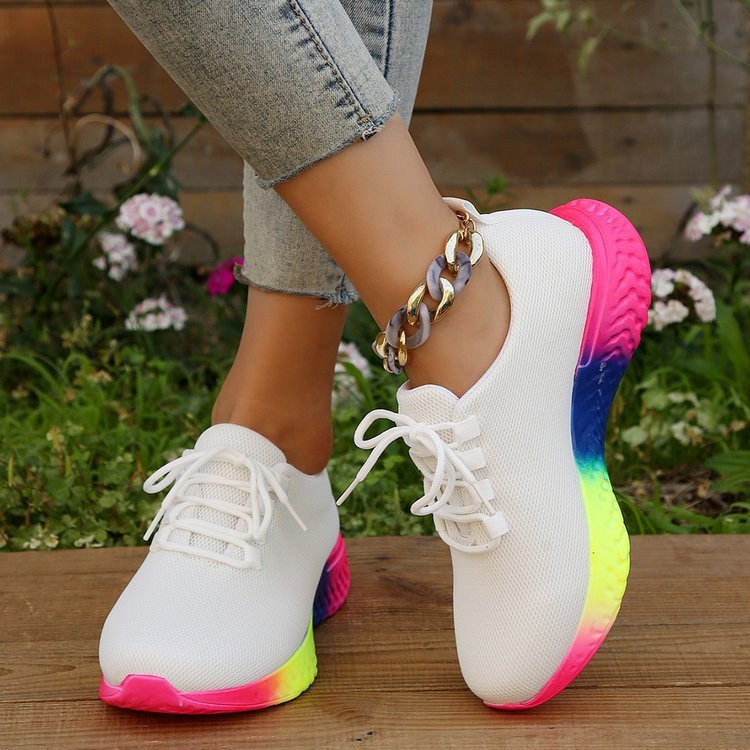 Women's Lace-up Mesh With Rainbow Sole / Sneakers / Walking Running Sports Shoes