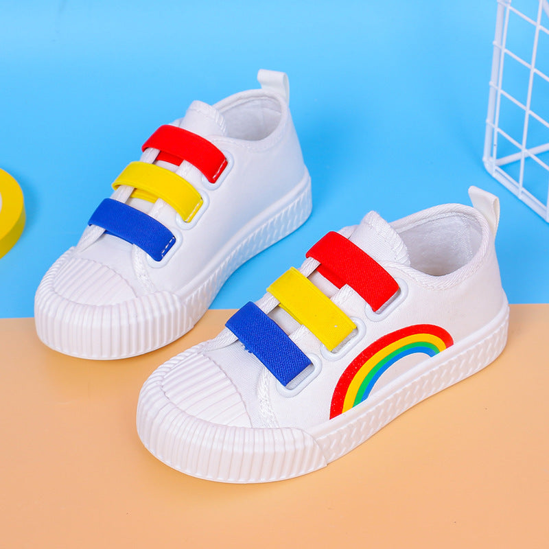 Unisex Kids Coloured Strap Sneakers Canvas Shoes