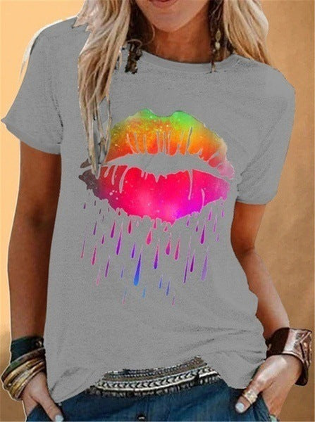 Sexy lips Print Tees