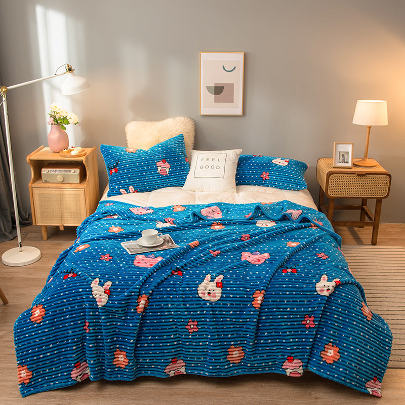 Multi-colour Soft Fleece Flannel Blanket /Spring/Autumn Blanket