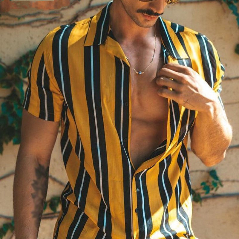 Men's Loose Fit Cotton Casual Short Sleeve Tee