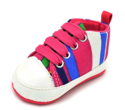 Rainbow canvas soft bottom baby shoes