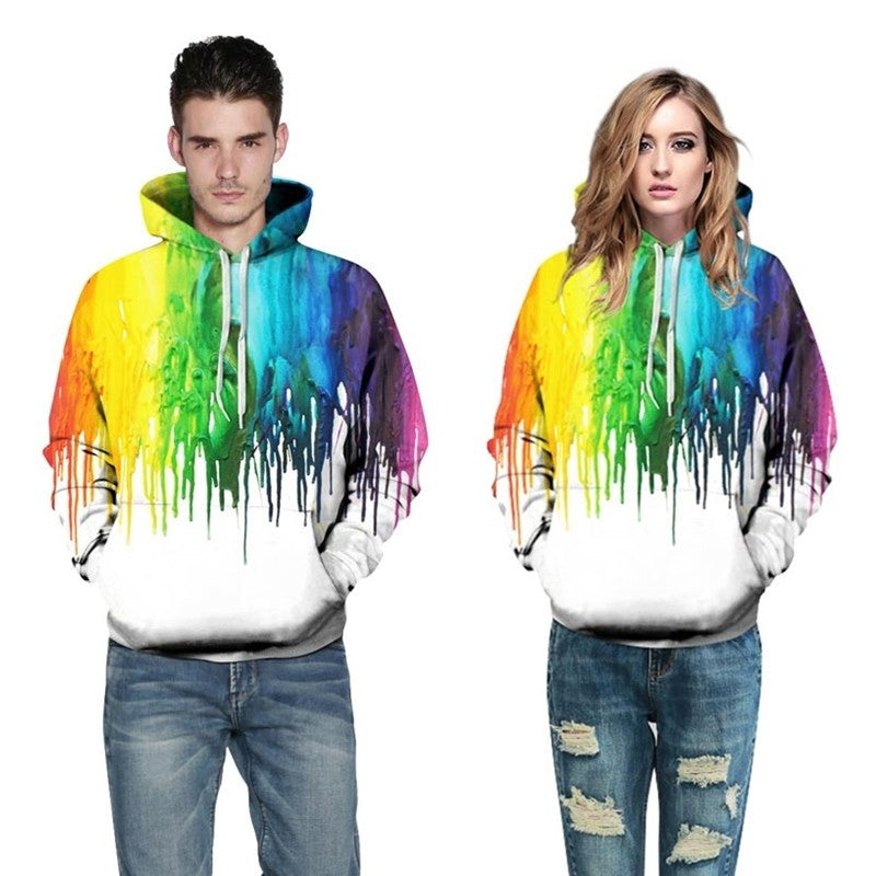 3D Hoodies with Vibrant Paint Splatter Patterns, Featuring Streetwear Pullovers with 3D Print.