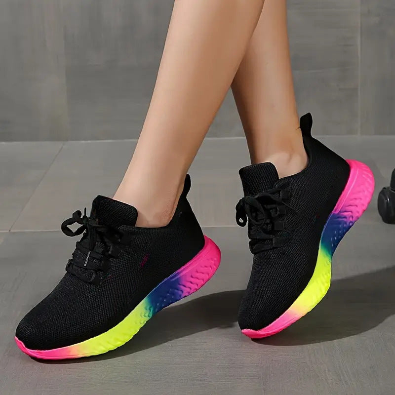 Women's Lace-up Mesh With Rainbow Sole / Sneakers / Walking Running Sports Shoes