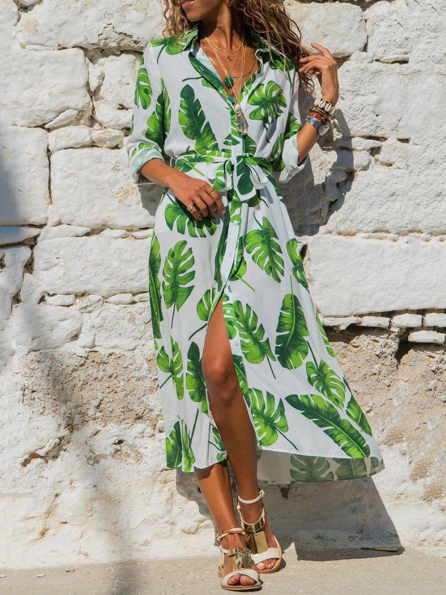 Floral Vintage Chiffon Midi Dress