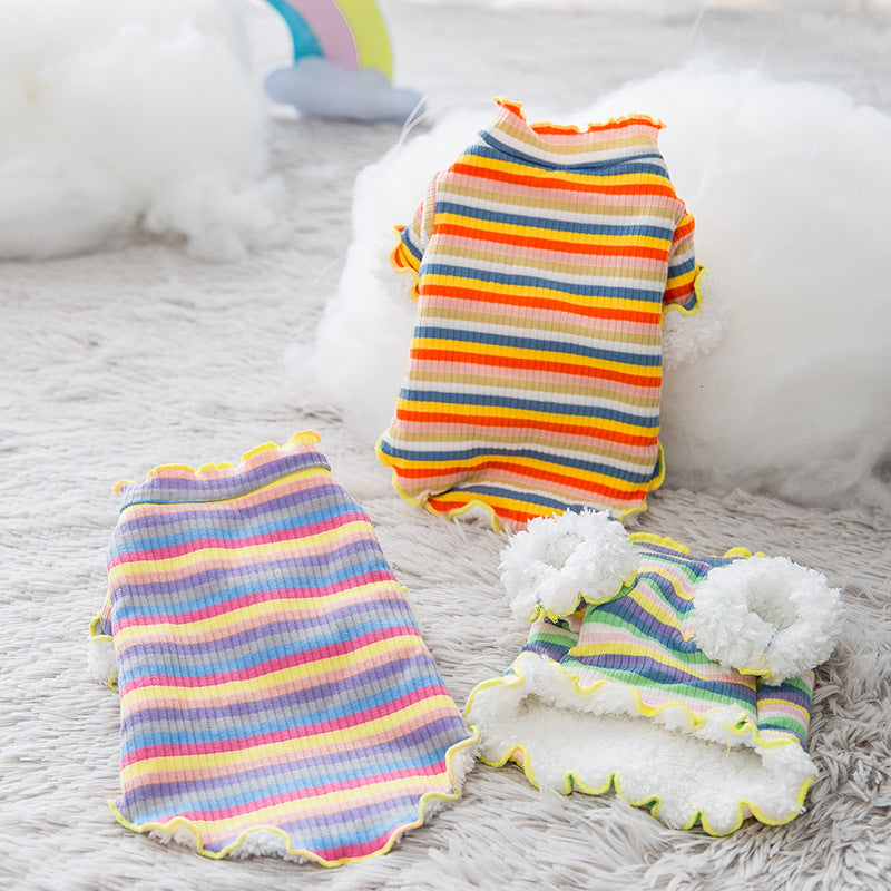 Knitted Rainbow Pet dog clothes