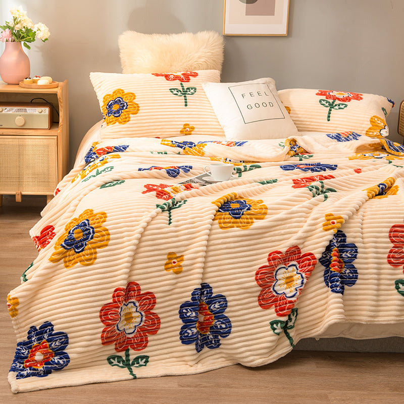 Multi-colour Soft Fleece Flannel Blanket /Spring/Autumn Blanket