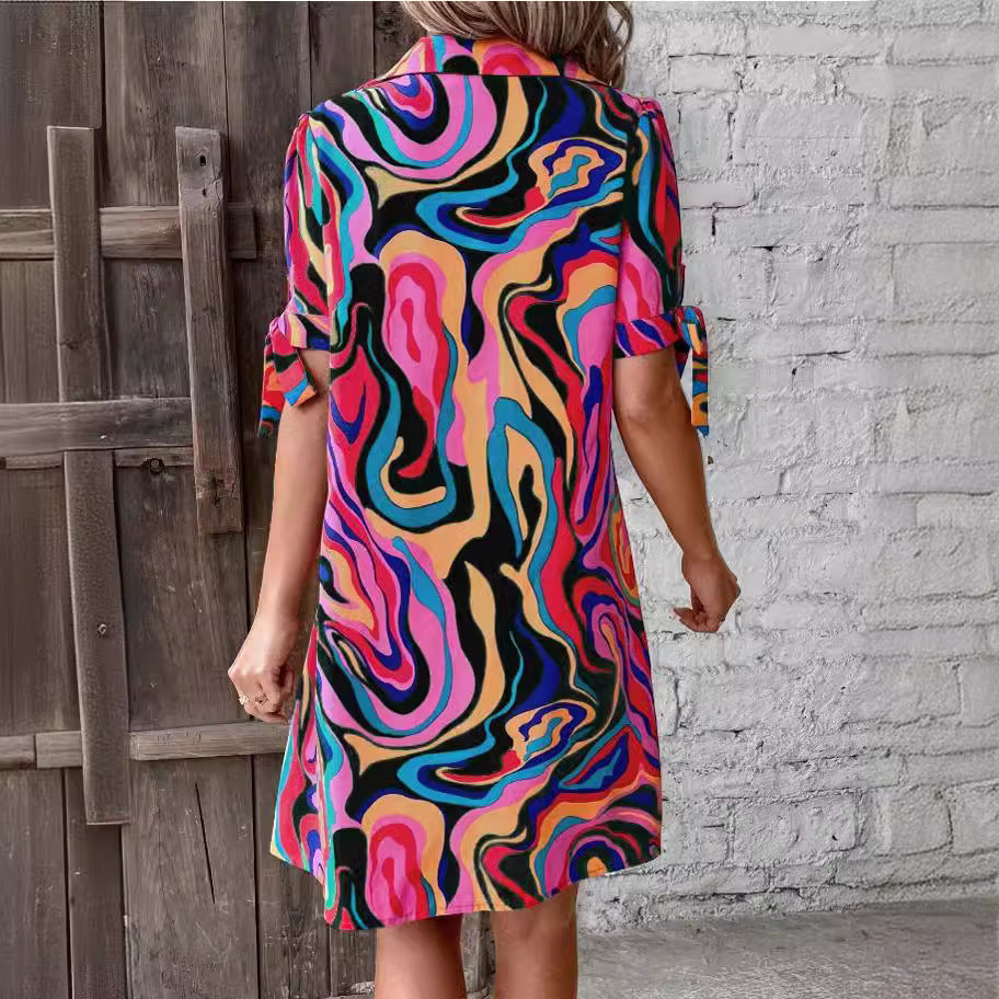 Women's Patterned Midi Dress
