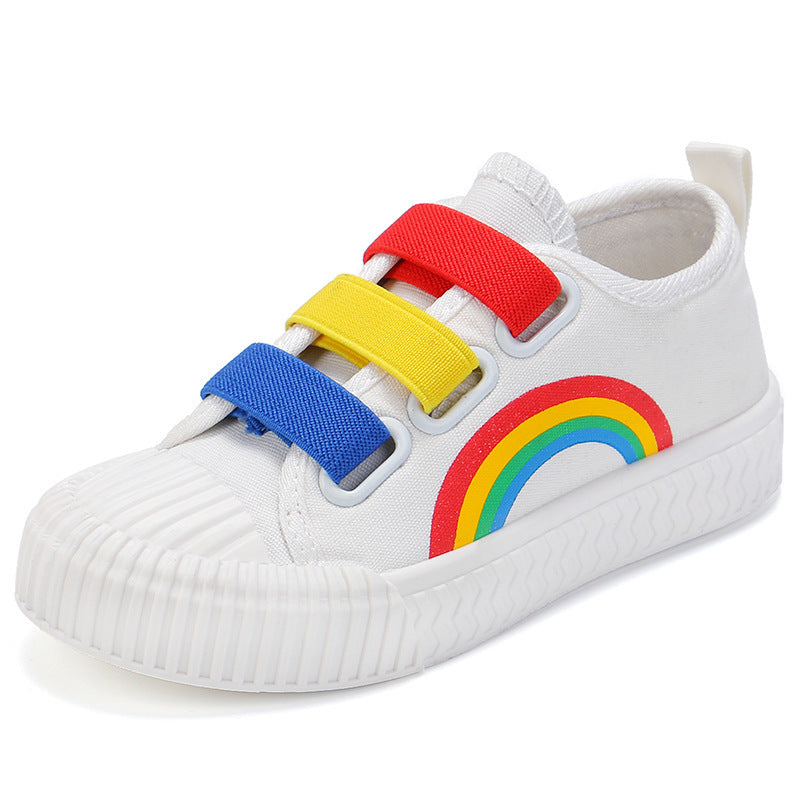 Unisex Kids Coloured Strap Sneakers Canvas Shoes