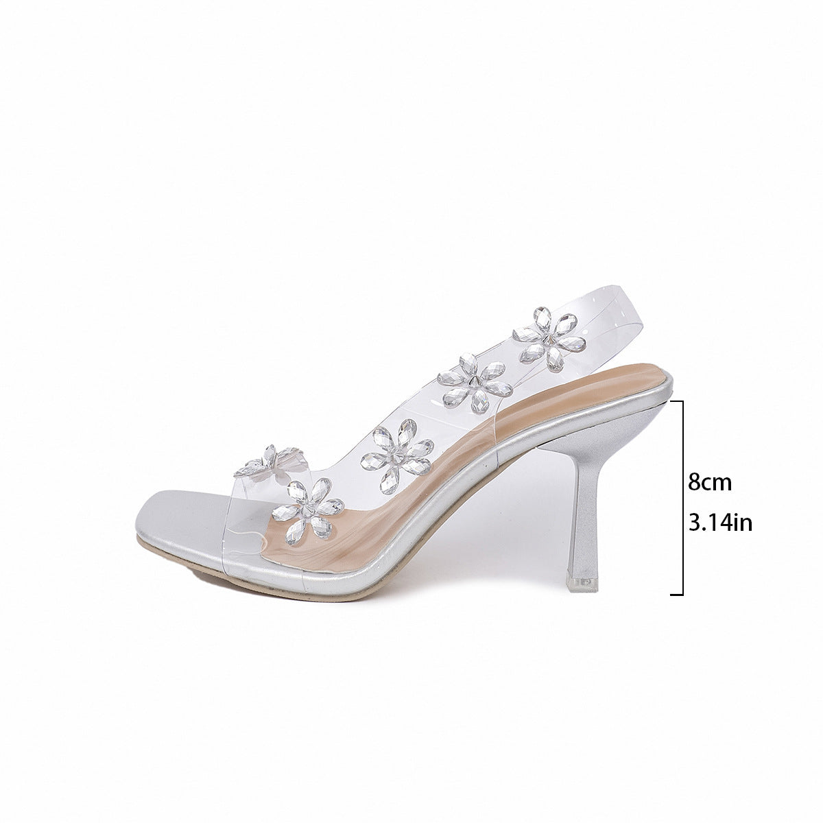 Women's transparent Floral Heels