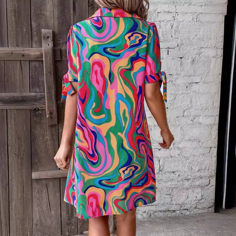 Women's Patterned Midi Dress