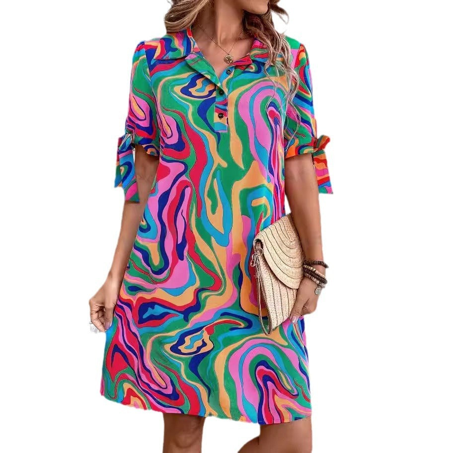 Women's Patterned Midi Dress