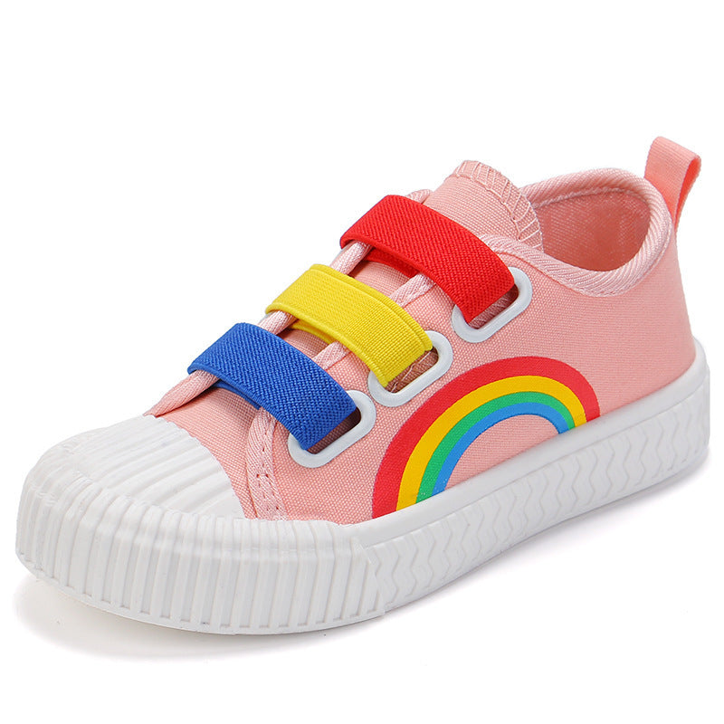 Unisex Kids Coloured Strap Sneakers Canvas Shoes