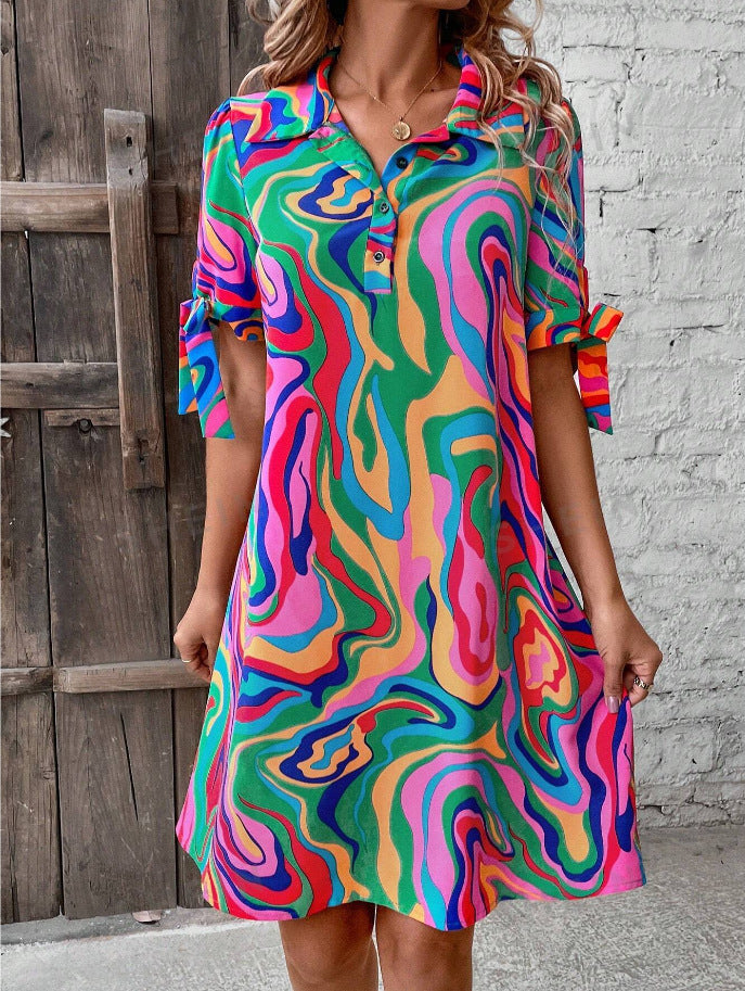 Women's Patterned Midi Dress