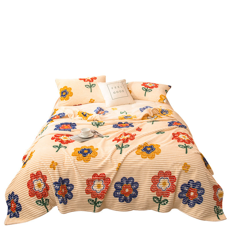 Multi-colour Soft Fleece Flannel Blanket /Spring/Autumn Blanket
