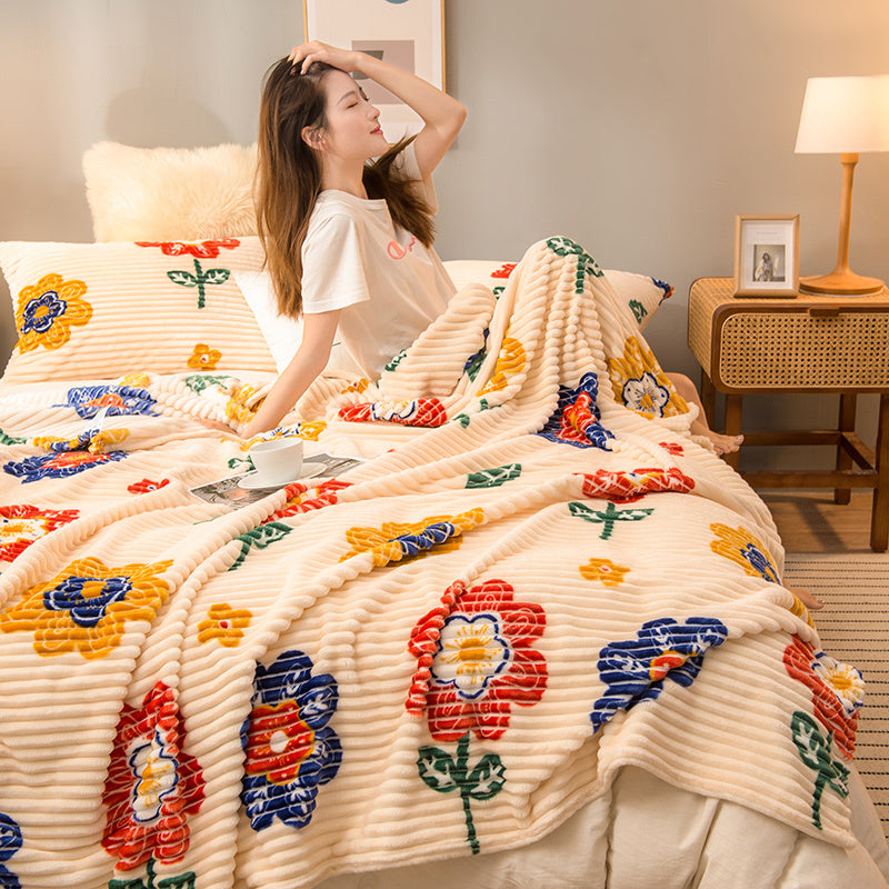Multi-colour Soft Fleece Flannel Blanket /Spring/Autumn Blanket