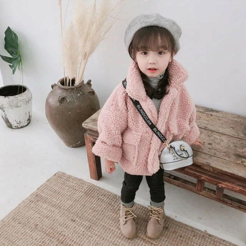 Stylish Thickened Fleece Solid Color Toddler Top