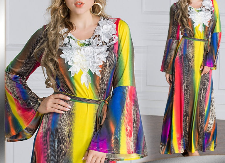 Stylish Women's Vibrantly Printed Maxi Dress