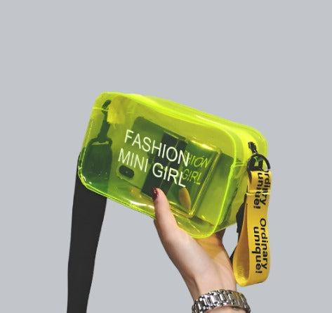 Fashionable Trend: Transparent Square Jelly Bag for Shoulder or Crossbody Wear