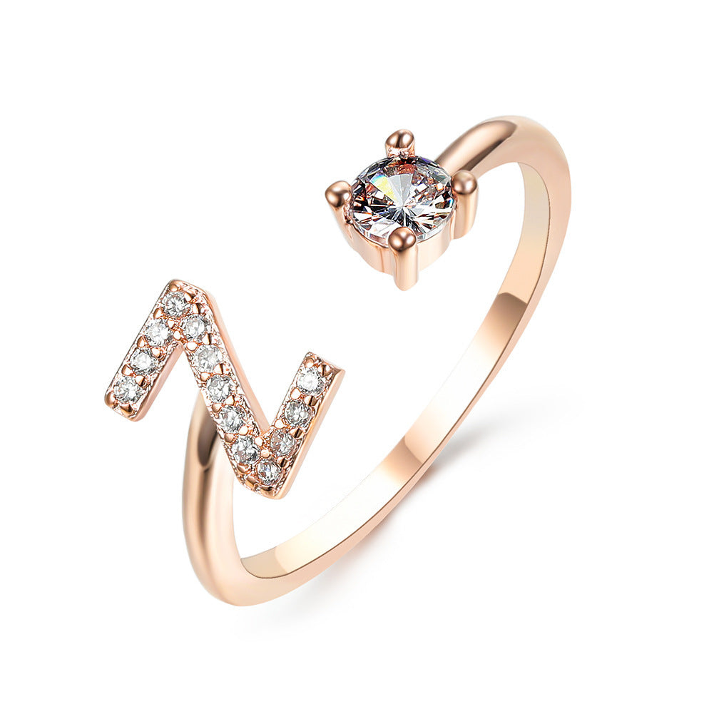 Unique / Elegant Adjustable Initial 26 rings