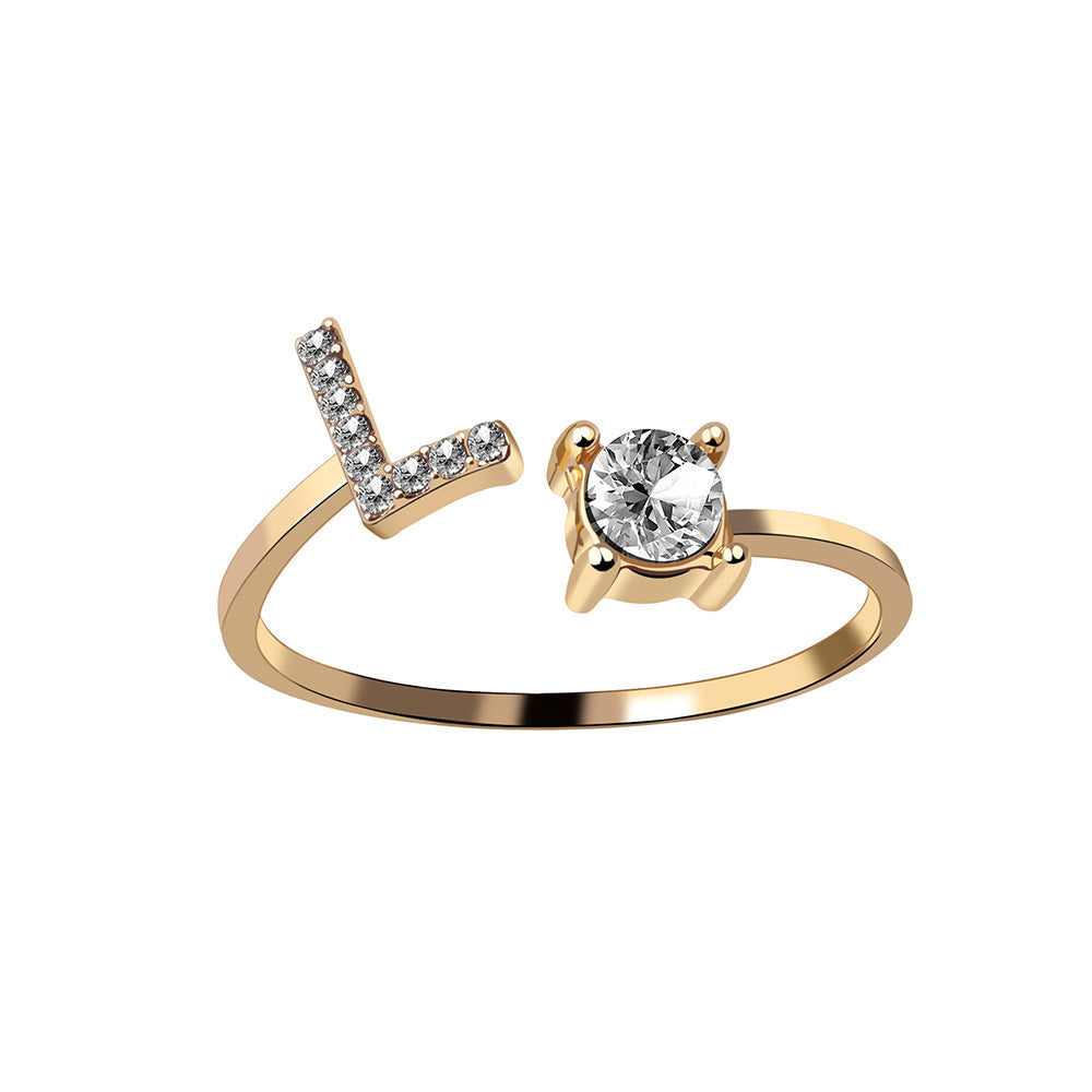 Unique / Elegant Adjustable Initial 26 rings