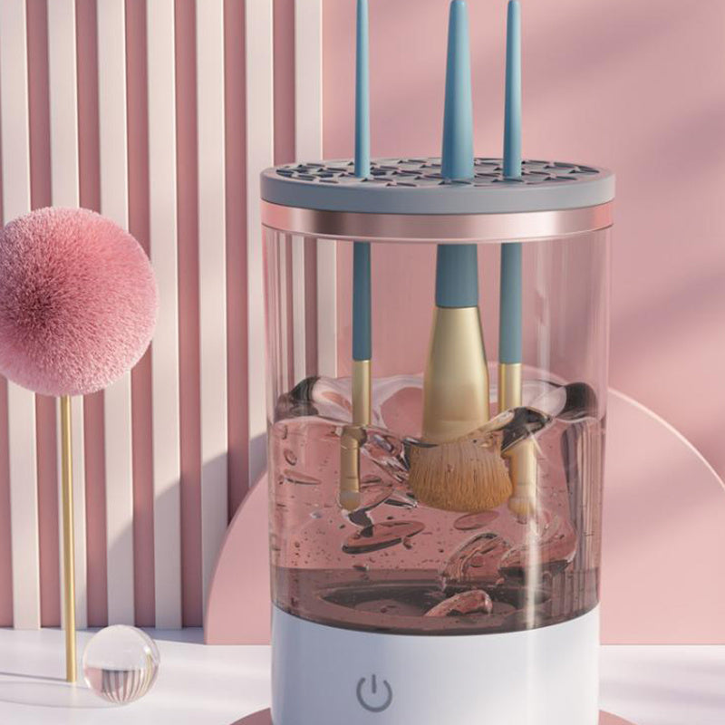 Compact Electric Makeup Brush Cleaner for Women: USB Charged, Auto-Cleaning, Perfect for Eye Shadow Brushes & Cosmetics