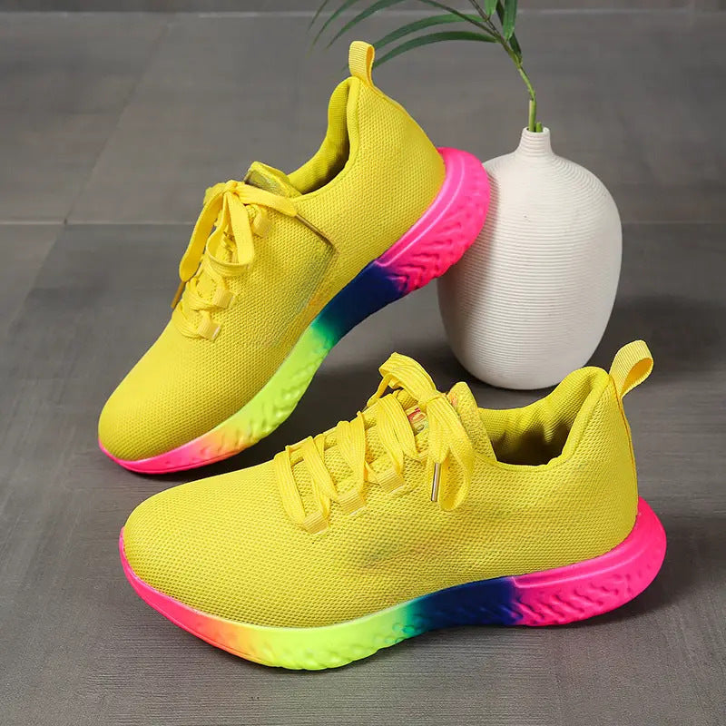 Women's Lace-up Mesh With Rainbow Sole / Sneakers / Walking Running Sports Shoes
