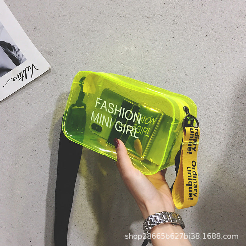 Fashionable Trend: Transparent Square Jelly Bag for Shoulder or Crossbody Wear
