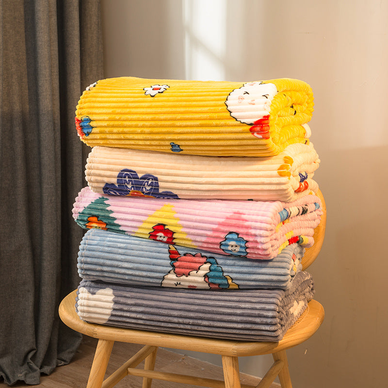 Multi-colour Soft Fleece Flannel Blanket /Spring/Autumn Blanket