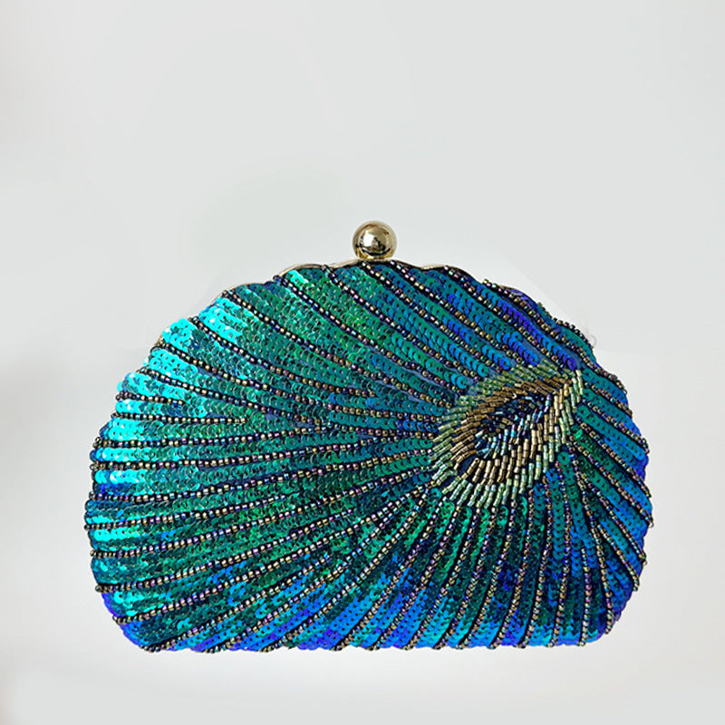 Vintage Beaded Crossbody Handbag with One Shoulder Chain for Women