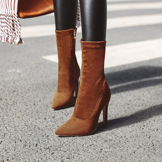 Women's Trade Women's Boots Pointed Toe Stiletto Large Size