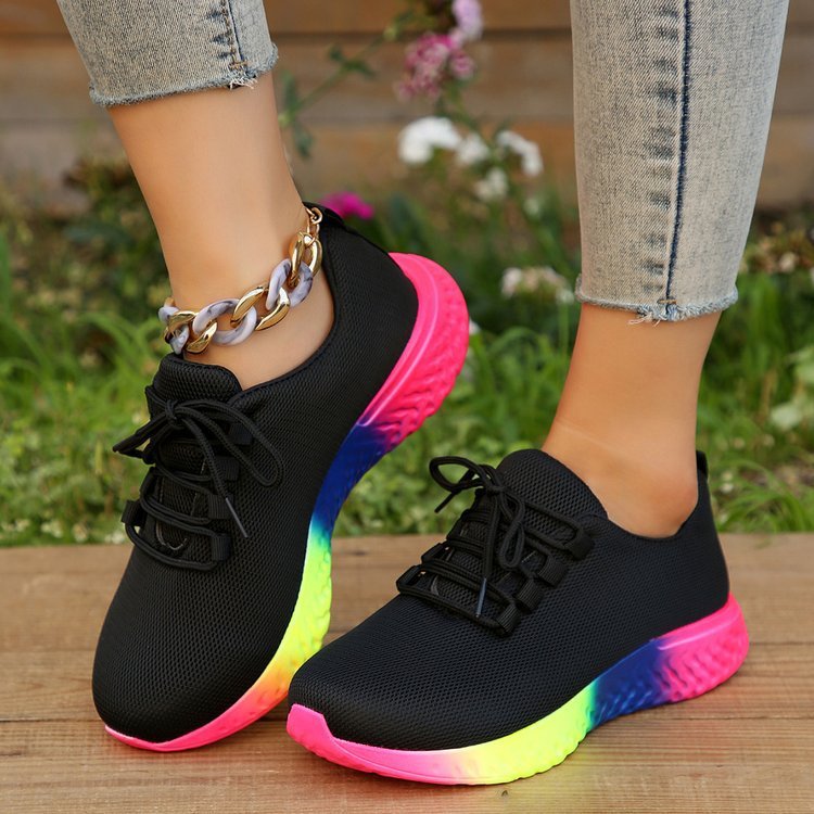 Women's Lace-up Mesh With Rainbow Sole / Sneakers / Walking Running Sports Shoes