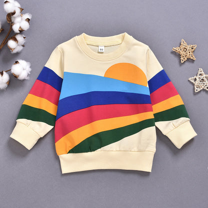 Unisex jumper Rainbow Print Long Sleeved Children's Clothing