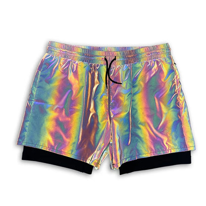 Reflective Men Short Casual Work Night Club Running Mens Short Pants