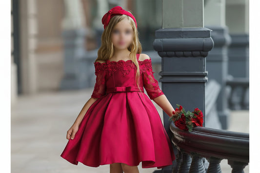 Girls' Lace Detail Party Dress