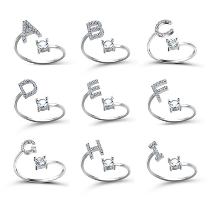 Unique / Elegant Adjustable Initial 26 rings