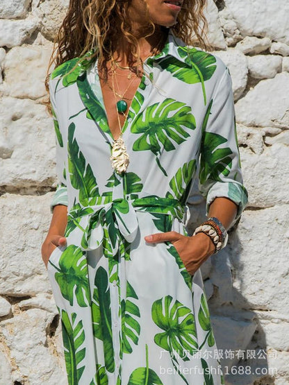 Floral Vintage Chiffon Midi Dress