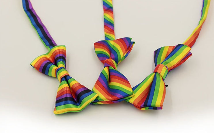 Fashion Colorful Rainbow Striped Bowties