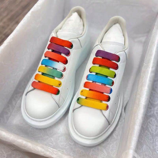 Women's plain rainbow lace shoes