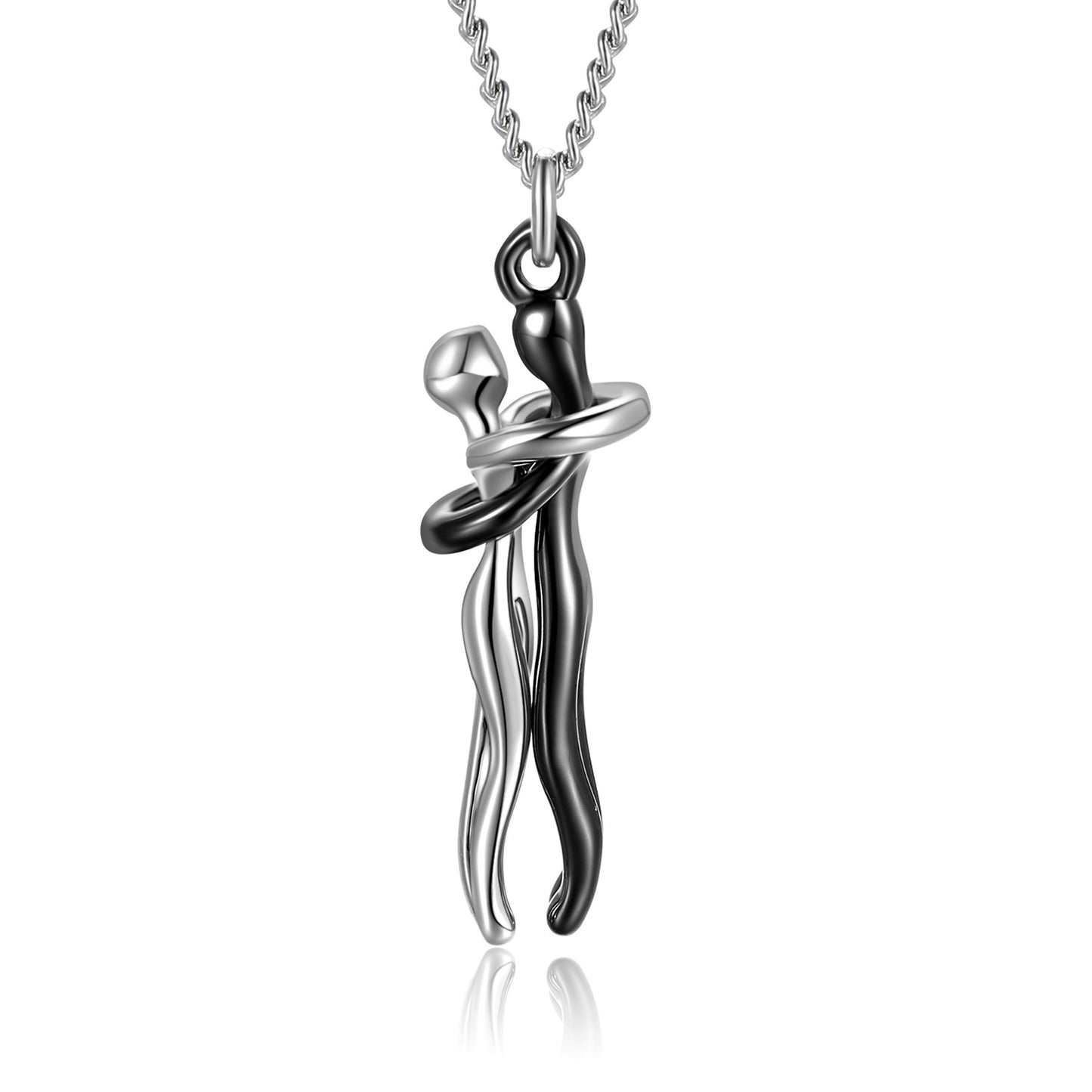 Simple Temperament Clavicle Chain Love Hug Necklace, Unisex Men Women Couple Jewelry