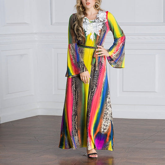 Stylish Women's Vibrantly Printed Maxi Dress