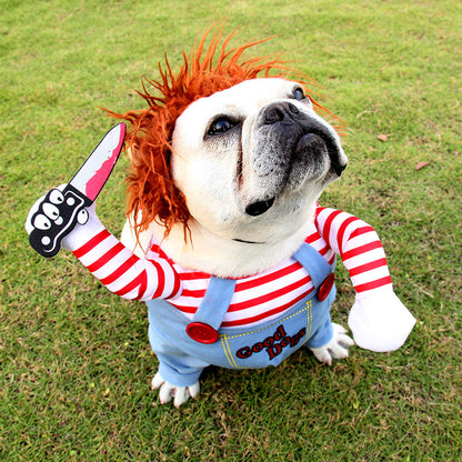 Pet Halloween Costume / Dog Funny Clothes /Adjustable Cosplay /Scary Costume