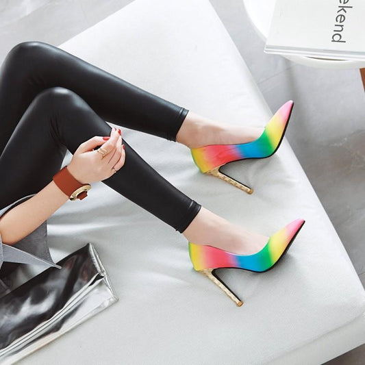 Women's Pointed Rainbow Low-Top  Shoes