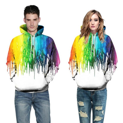 3D Hoodies with Vibrant Paint Splatter Patterns, Featuring Streetwear Pullovers with 3D Print.